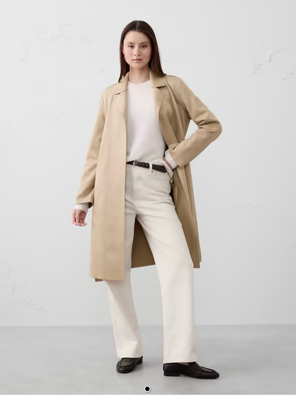NWOT Banana Republic vegan suede Beige Trench Wrap Coat XS